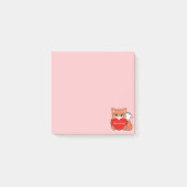 Kute Little Fox op Light Roze Notes (Voorkant)