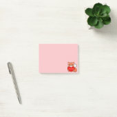 Kute Little Fox op Light Roze Post-it Notes (Kantoor)