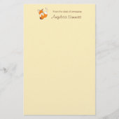 Kute Little Fox op Yellow Briefpapier (Voorkant)