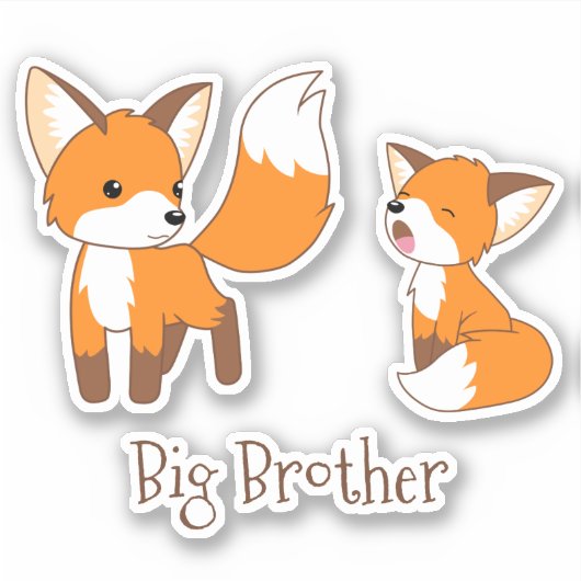 Kute Little Foxes - Big Brother Sticker (Voorkant)
