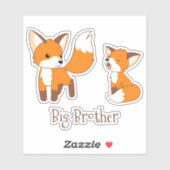 Kute Little Foxes - Big Brother Sticker (Vel)