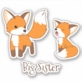 Kute Little Foxes - Big Sister Sticker (Voorkant)