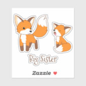 Kute Little Foxes - Big Sister Sticker (Vel)