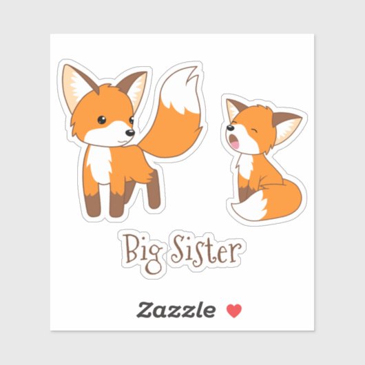 Kute Little Foxes - Big Sister Sticker (Vel)
