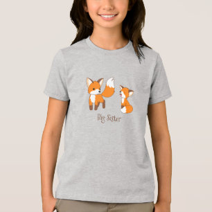 Kute Little Foxes - Big Sister Tri-Blend Shirt