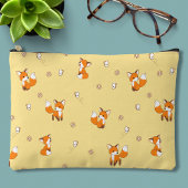 Kute Little Foxes Pattern on Yellow Etui