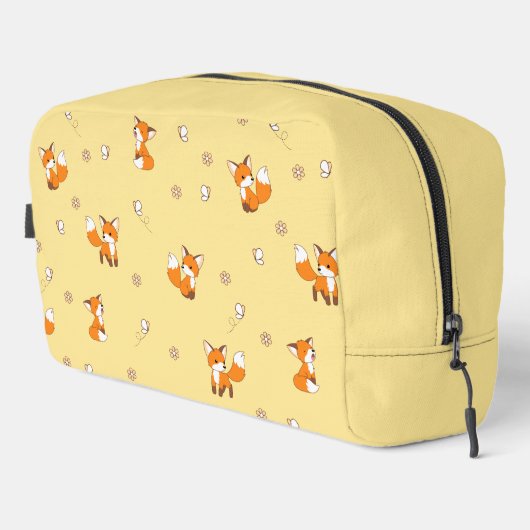 Kute Little Foxes Pattern on Yellow Toilettasje (Rechterhoek)