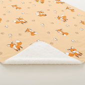 Kute Little Foxes Pattern op Cream Sherpa Deken (3/4)
