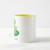 Kute Little Froggy met een Stropdas Personalized M Tweekleurige Koffiemok (Center)