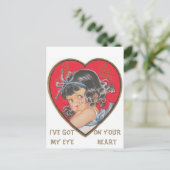 Kute  Little Girl in Heart Valentijn Briefkaart (Staand voorkant)