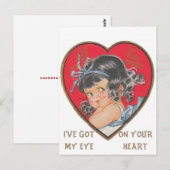 Kute  Little Girl in Heart Valentijn Briefkaart (Voorkant / Achterkant)