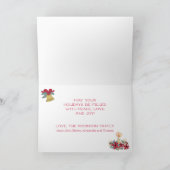 Kute Little Girl met cadeaus en kerstboom Feestdagen Kaart (Binnen)