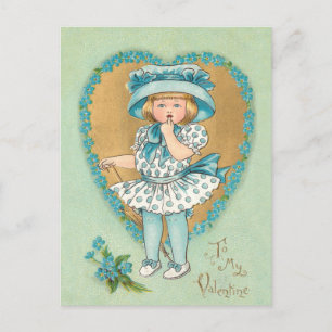 Kute Little  Girl met Valentijn Greeting Feestdagenkaart