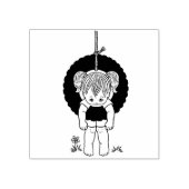 Kute Little Girl op Tire Swing Rubber Stamp Rubberstempel (Afrduk)