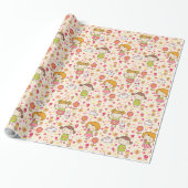 Kute Little Girl Wrapping Paper Cadeaupapier (Uitgerold)