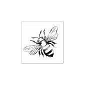 Kute Little Golden Bee Wooden Rubber Stamp Rubberstempel (Afrduk)