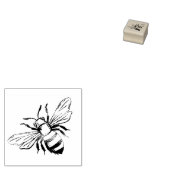 Kute Little Golden Bee Wooden Rubber Stamp Rubberstempel (Gestempeld)