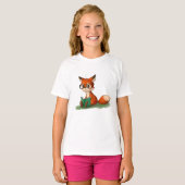 Kute Little Graphic Art Storybook Fox Animal Art T-shirt (Voorkant volledig)