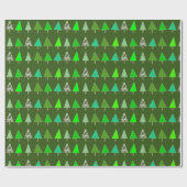 Kute Little Green Kerstbomen Party Wrapping P Cadeaupapier (Vlak)