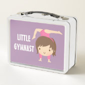 Kute Little Gymnast Girl Gymnastics Pose Lunch Box (Achterkant)
