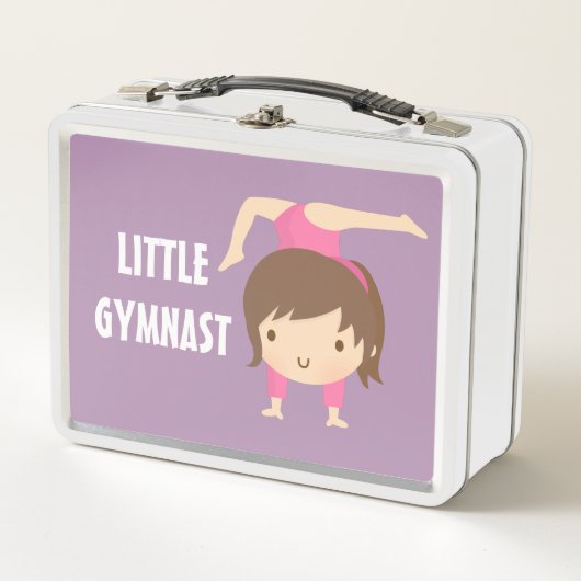 Kute Little Gymnast Girl Gymnastics Pose Lunch Box (Voorkant)