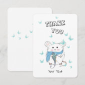 Kute Little Hamster Blue Butterfly Bedankkaart (Voorkant / Achterkant)