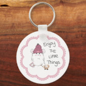 Kute Little Hamster "Geniet van de kleine dingen" Sleutelhanger (Voorkant)