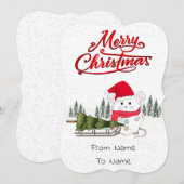 Kute Little Hamster-kerstboom Feestdagenkaart (Voorkant / Achterkant)