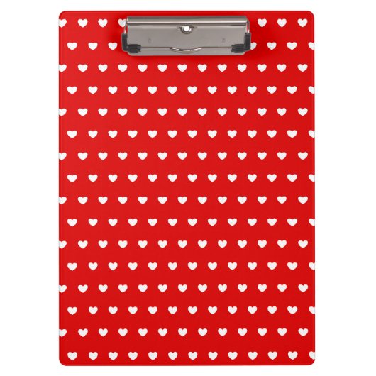 Kute Little Hearts Polka Dot Pattern on Flashy Red Klembord (Voorkant)