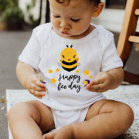 Kute Little Honey Bee Yellow Stars | Baby Bodysuit