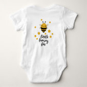 Kute Little Honey Bee Yellow Stars | Baby Bodysuit (Achterkant)