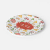 Kute Little Kinder Farmer Pattern Happy Birthday Papieren Bordje (Gekanteld)