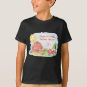 Kute Little Kinderen Happy Birthday Farmer Boy T-shirt (Voorkant)