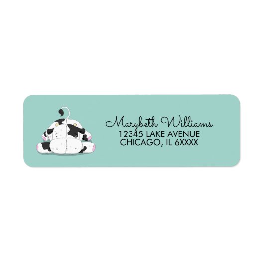 Kute Little Koe Baby shower Address Label (Voorkant)