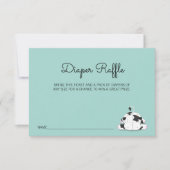 Kute Little Koe Baby shower Diaper Raffle Kaart (Voorkant)