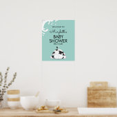 Kute Little Koe Baby shower Welcome Sign Poster (Keuken)