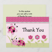 Kute Little Ladybugs Baby shower Bedankt voor je c (Voorkant / Achterkant)