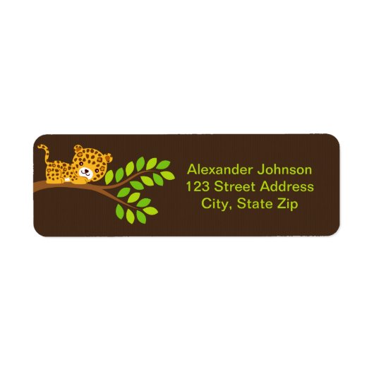 Kute Little Leopard Return Address Label (Voorkant)