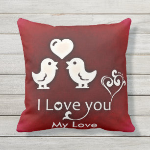  Kute Little Lovevogels Pillow Buitenkussen