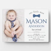 Kute Little Man | Aankondiging van de jongen-foto Fotoplaat (voorkant)