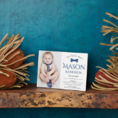 Kute Little Man | Aankondiging van de jongen-foto Fotoplaat (Zijkant)