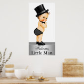 Kute Little Man Baby shower Banner Poster (Keuken)