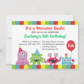 Kute Little Monster Birthday Party Bash for Kids Kaart (Voorkant)