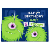 Kute Little Monster Blue en Green Groot Cadeauzakje (Voorkant)