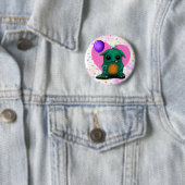 Kute Little Monster Button pin (In situ)