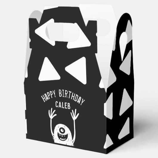 Kute Little Monster Custom Boys Birthday Bedankdoosjes (Geopend)