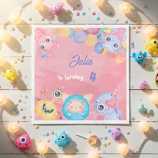 Kute Little Monster kids Birthday Servet