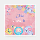 Kute Little Monster kids Birthday Servet (Voorkant)