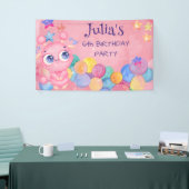 Kute Little Monster kinderen jarig Spandoek (Beurs)