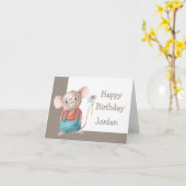 Kute Little Mouse Animal Cartoon met bril Kaart (Gele Bloem)